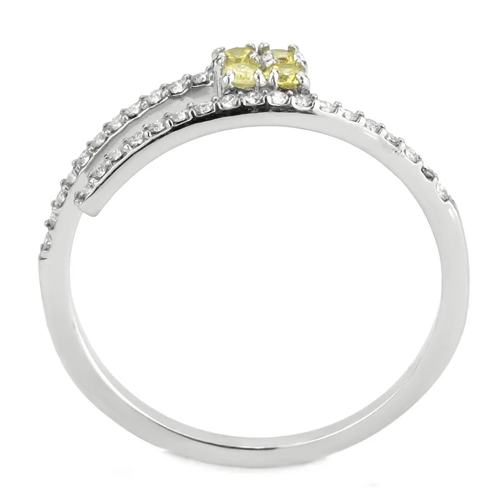 Stainless Steel Ring AAA GRD CZ Topaz DA338 for Women Style No