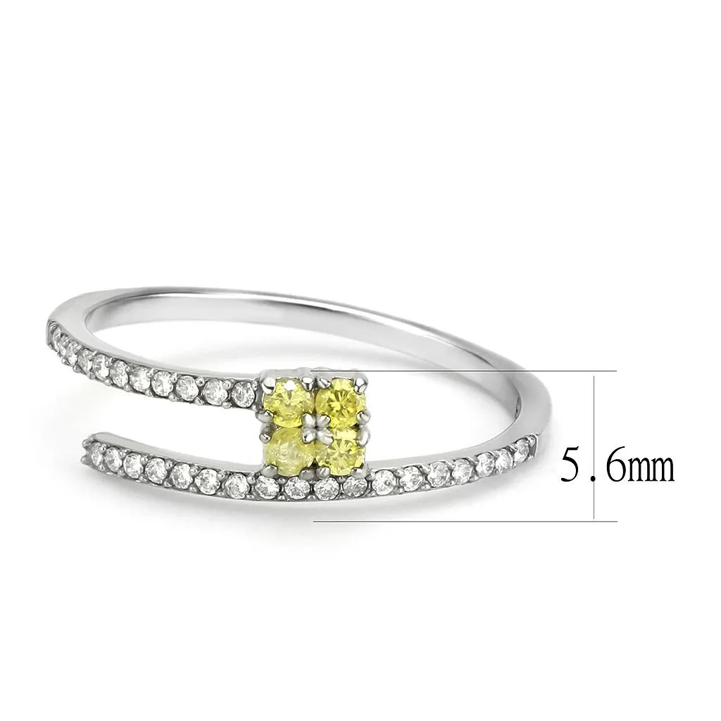 Stainless Steel Ring AAA GRD CZ Topaz DA338 for Women Style No