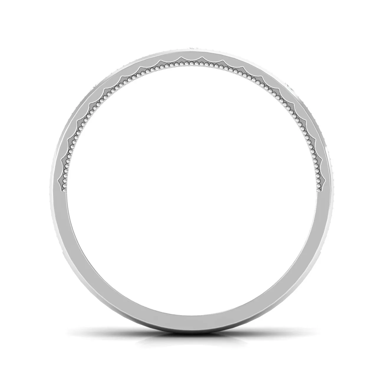 Statement Diamond Gold Band Ring in Flush Setting