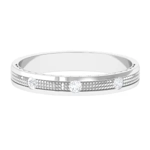 Statement Diamond Gold Band Ring in Flush Setting