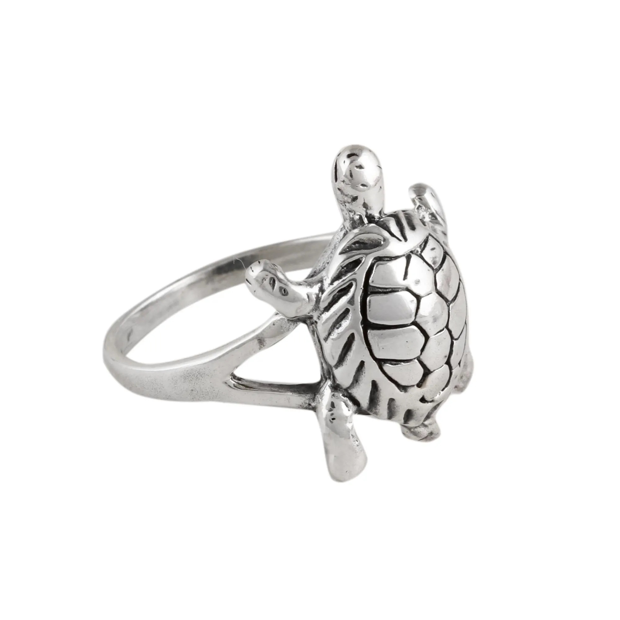 Sterling Silver Turtle Cocktail Ring from india - Fascinating Turtle | NOVICA