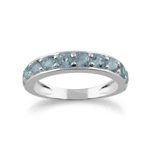 Topas Halber Ewigkeitsring in 925 Sterling Silber