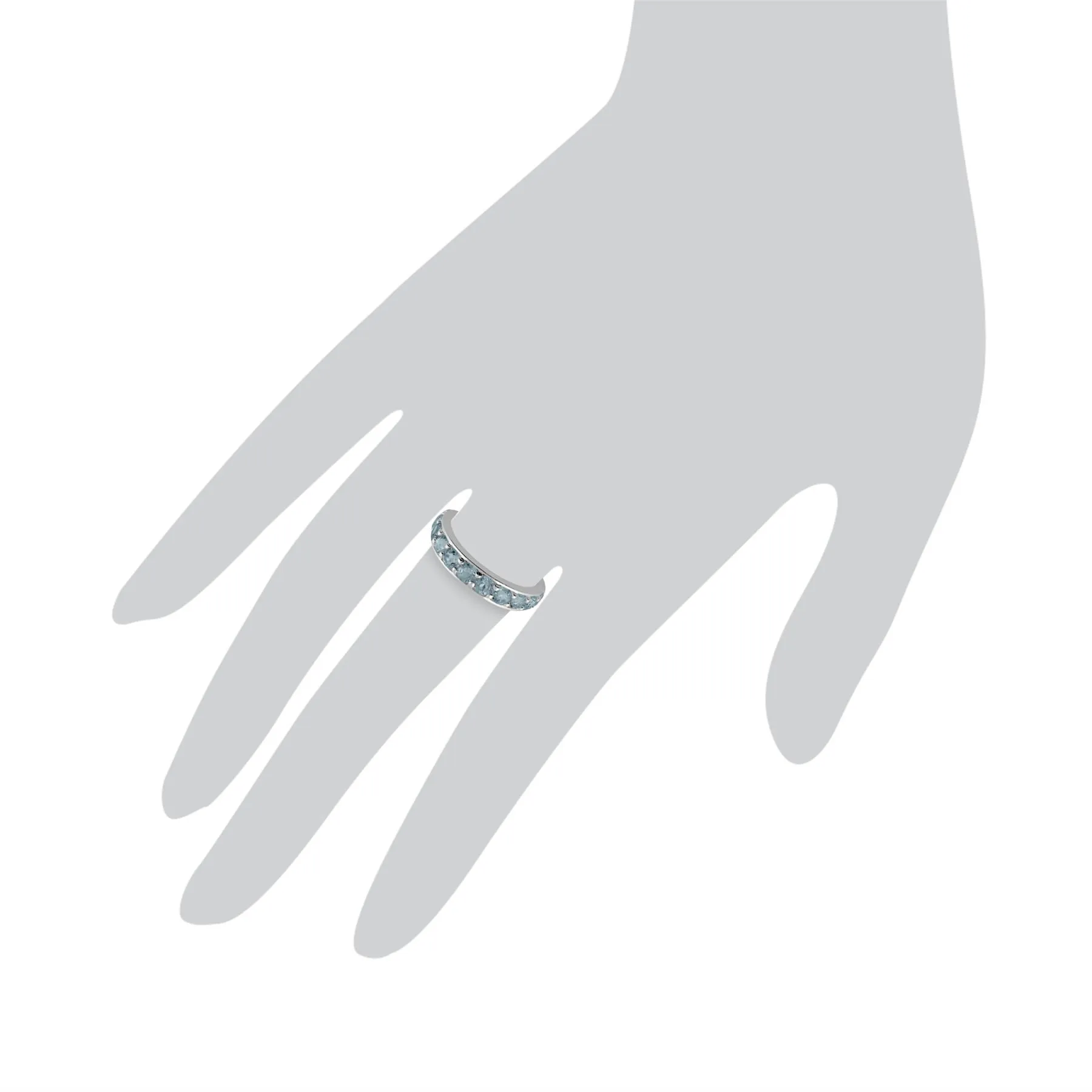 Topas Halber Ewigkeitsring in 925 Sterling Silber