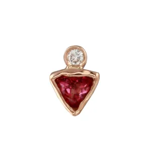 Triangle Topaz Diamond Stud