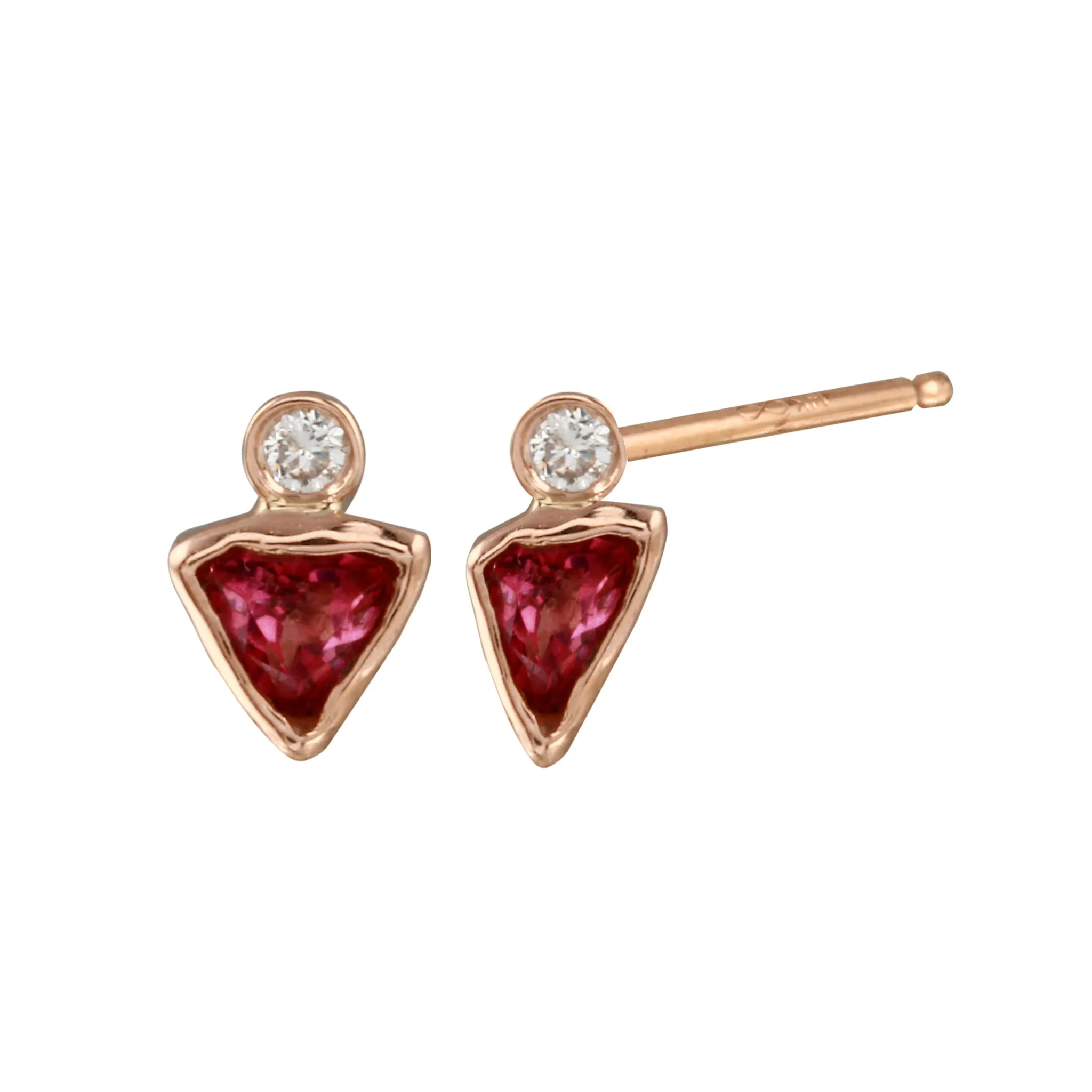 Triangle Topaz Diamond Stud