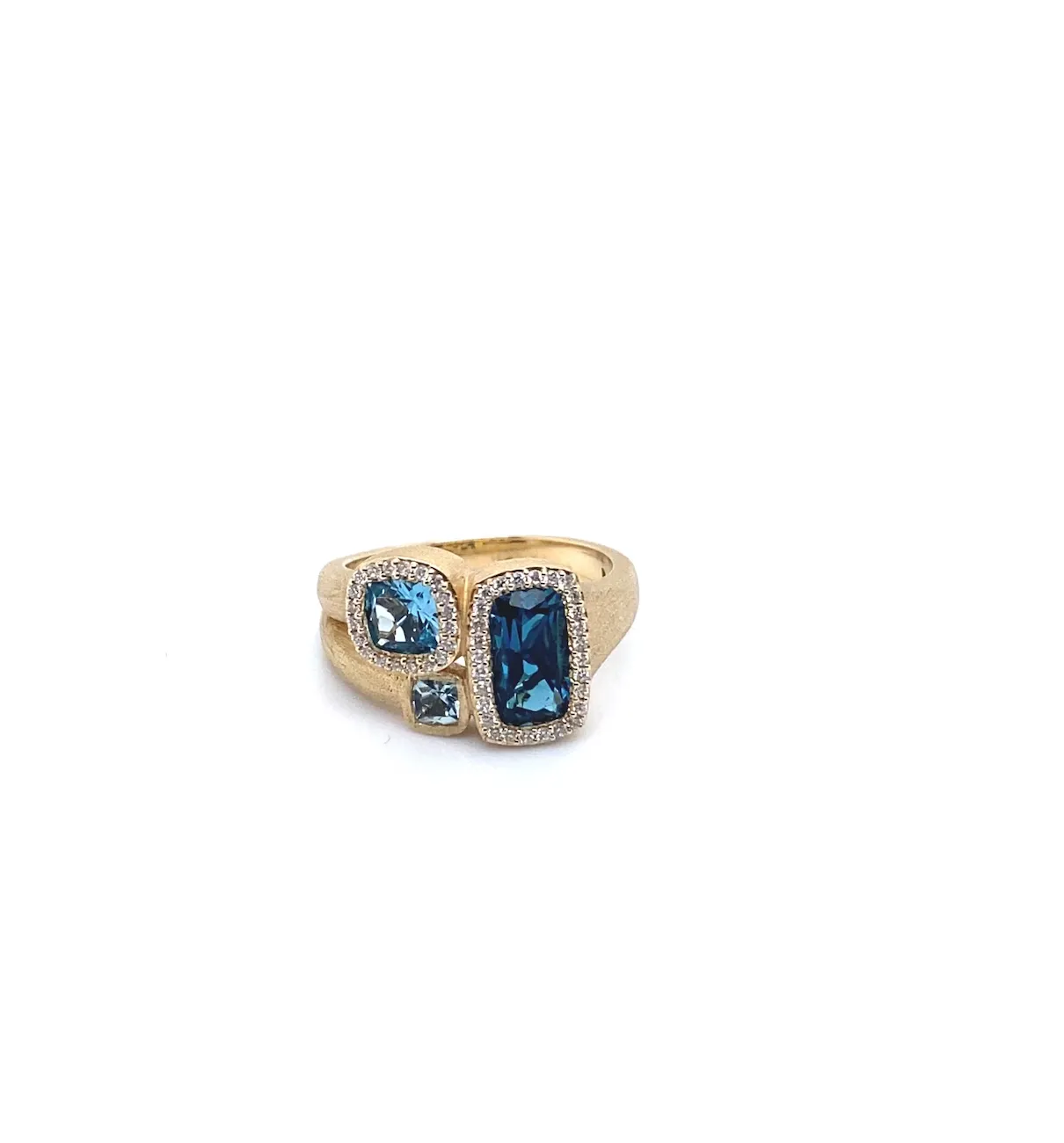 Triple Blue Topaz Ring