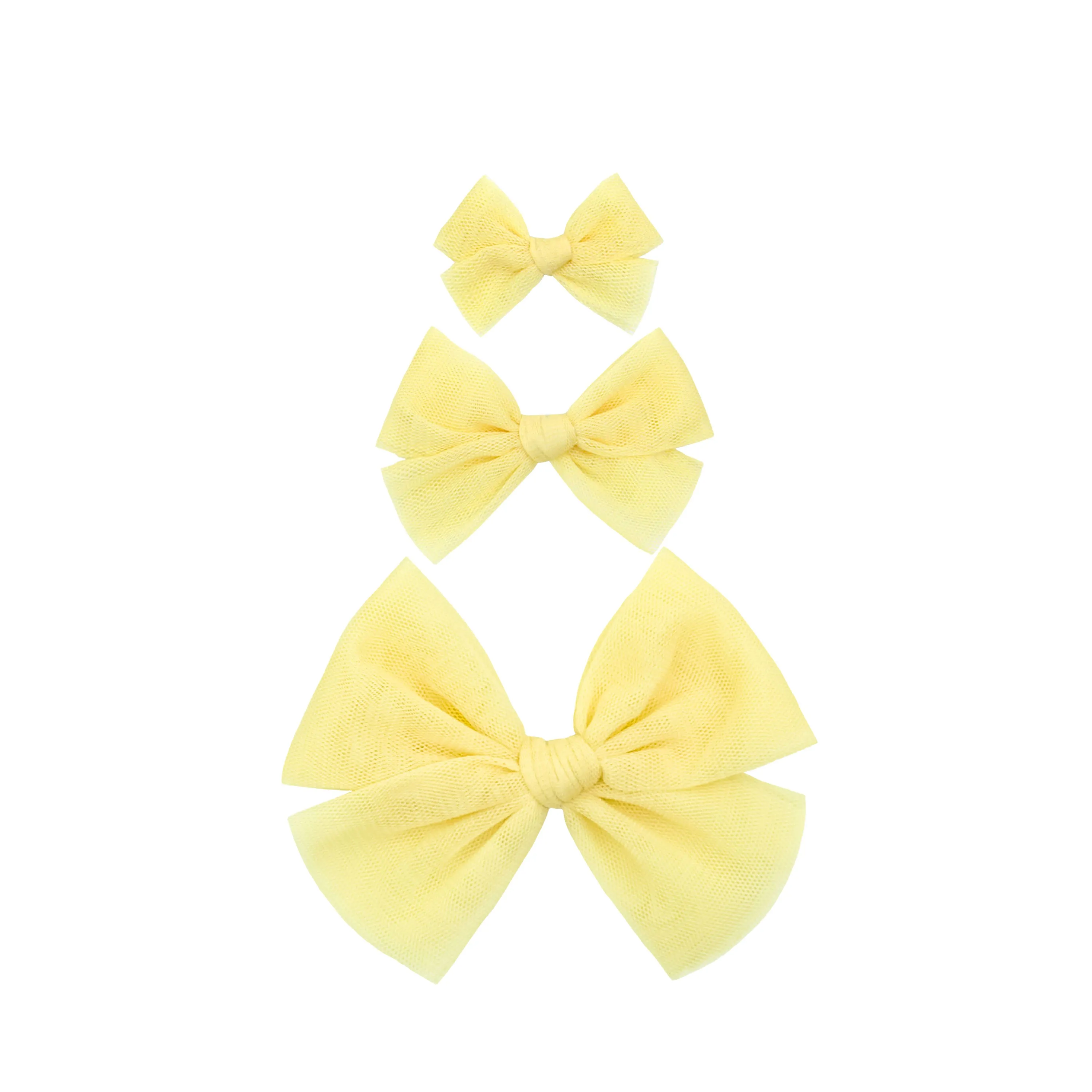 Tulle Bow - Lemon Clip