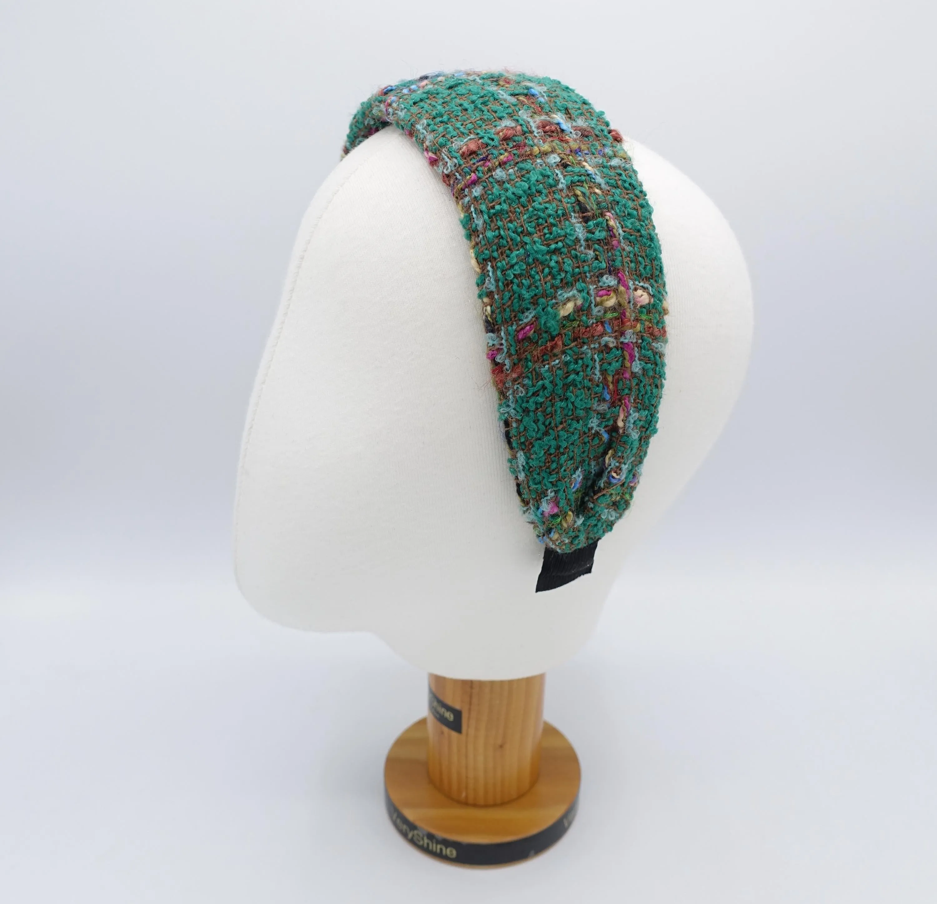 tweed headband, flat headband, FW headband, wide headband for women