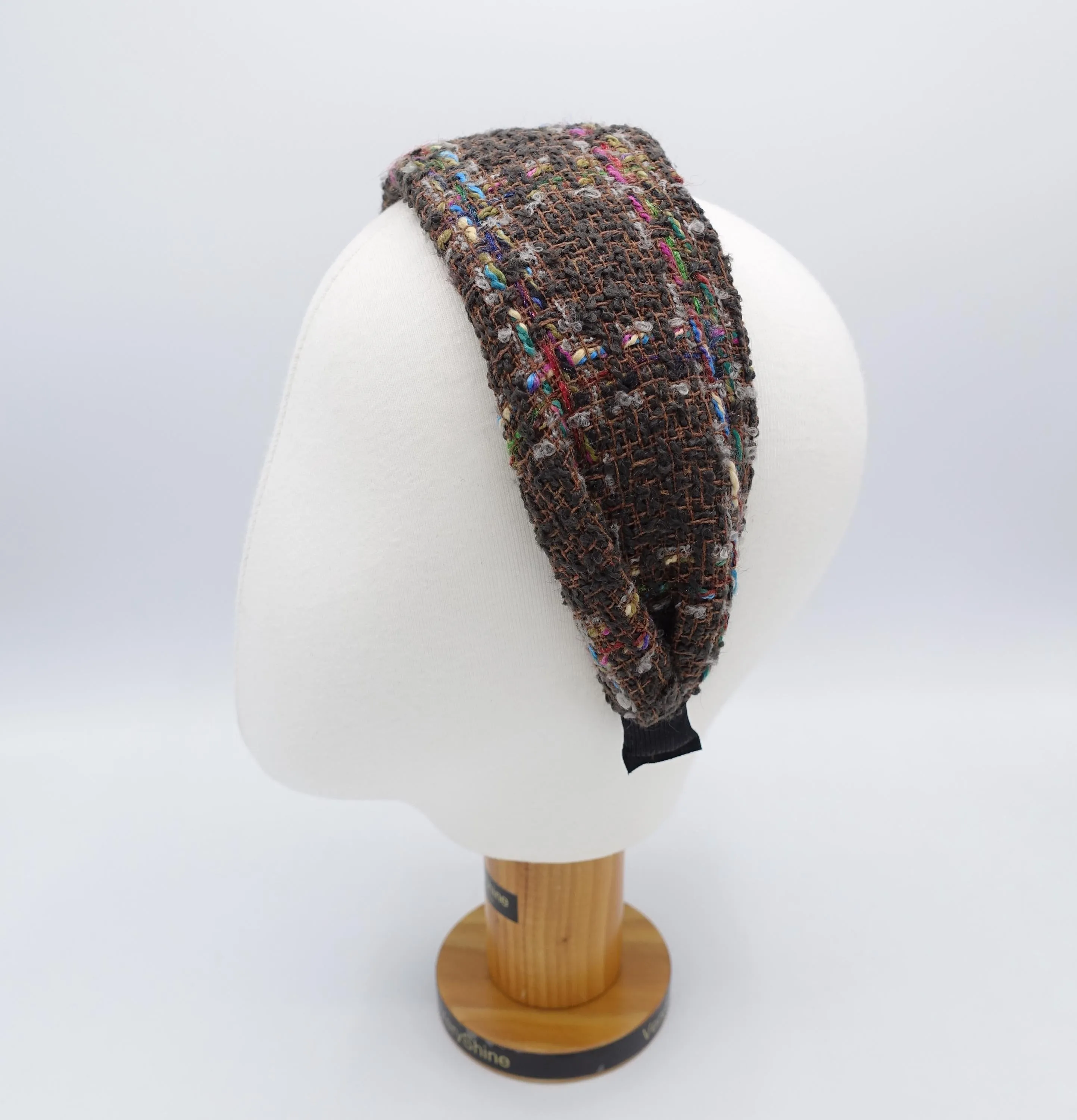 tweed headband, flat headband, FW headband, wide headband for women