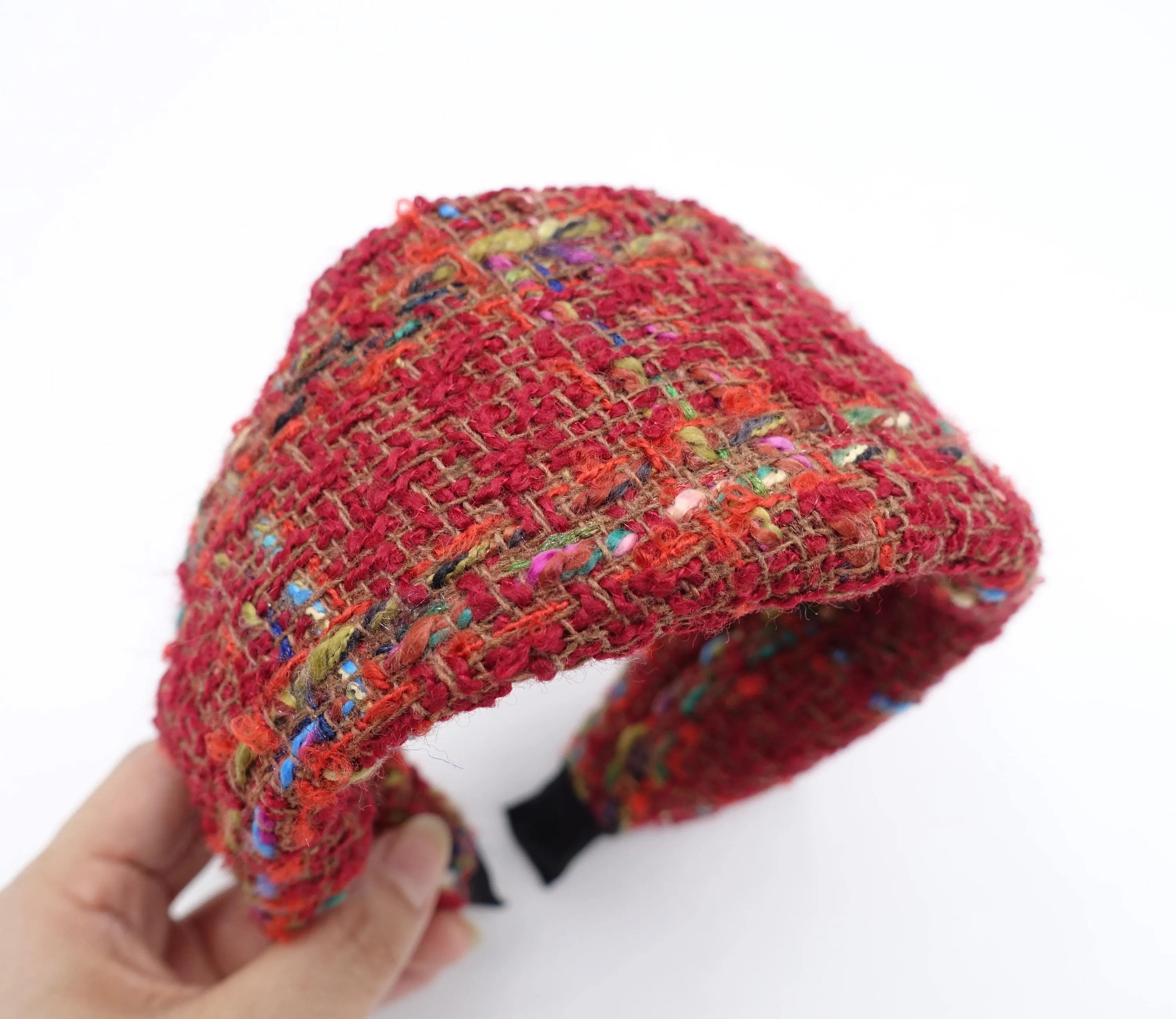 tweed headband, flat headband, FW headband, wide headband for women