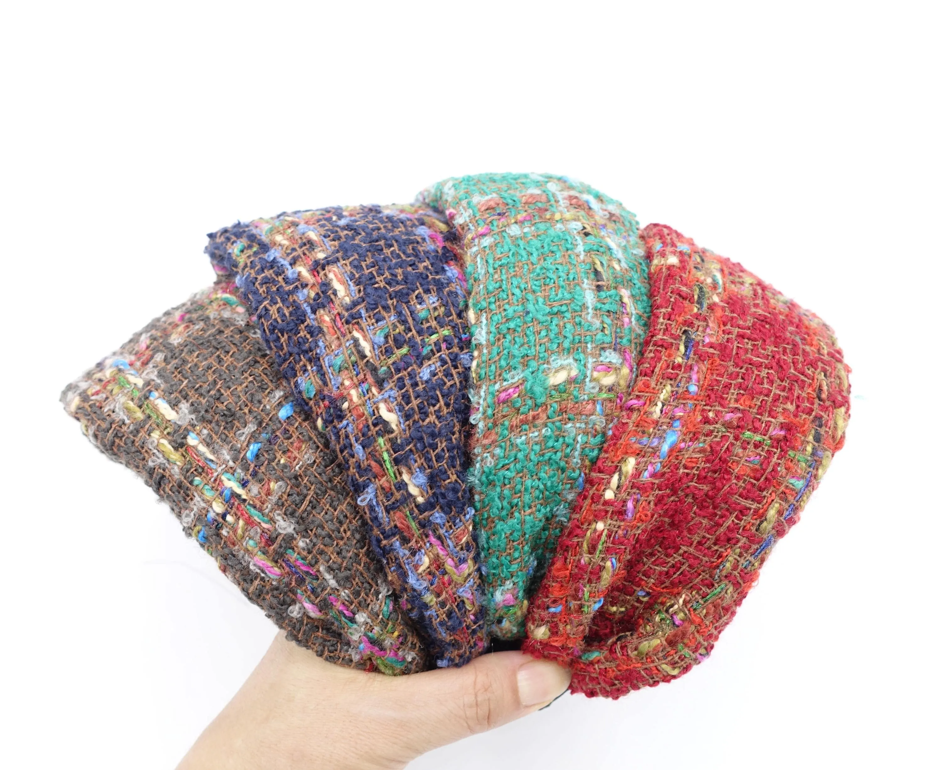 tweed headband, flat headband, FW headband, wide headband for women