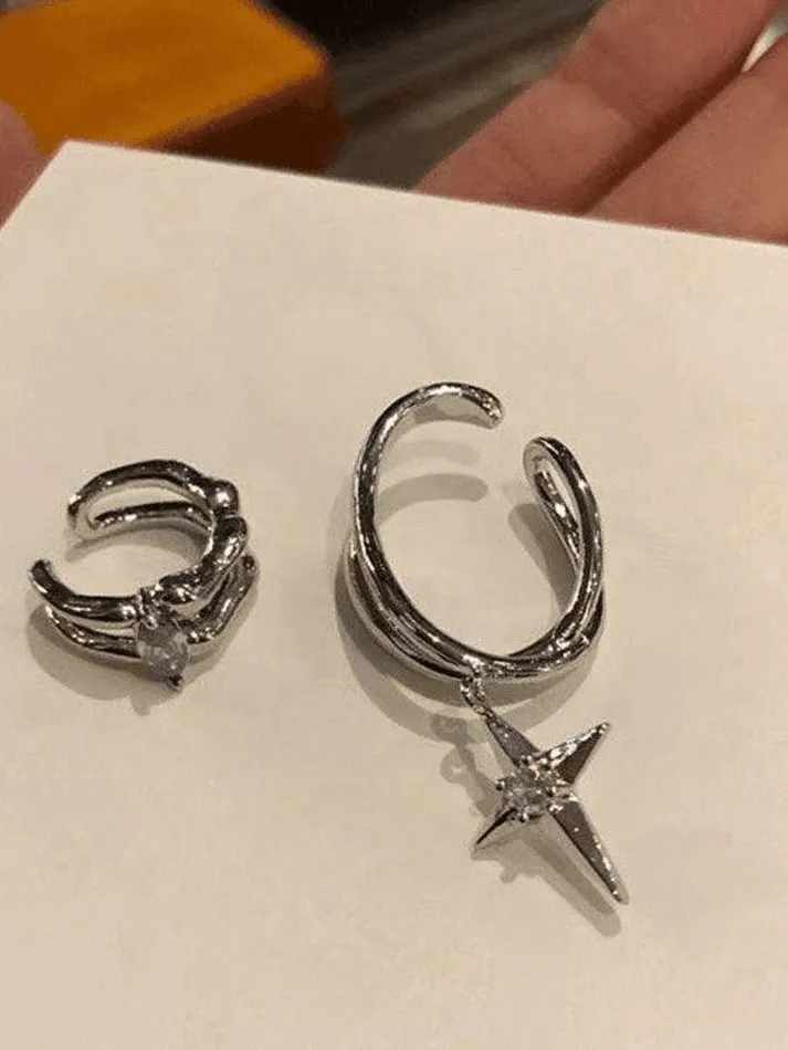 Uniwim 2pcs Zircon Astral Ear Cuffs