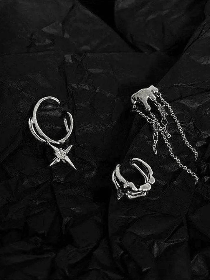 Uniwim 2pcs Zircon Astral Ear Cuffs