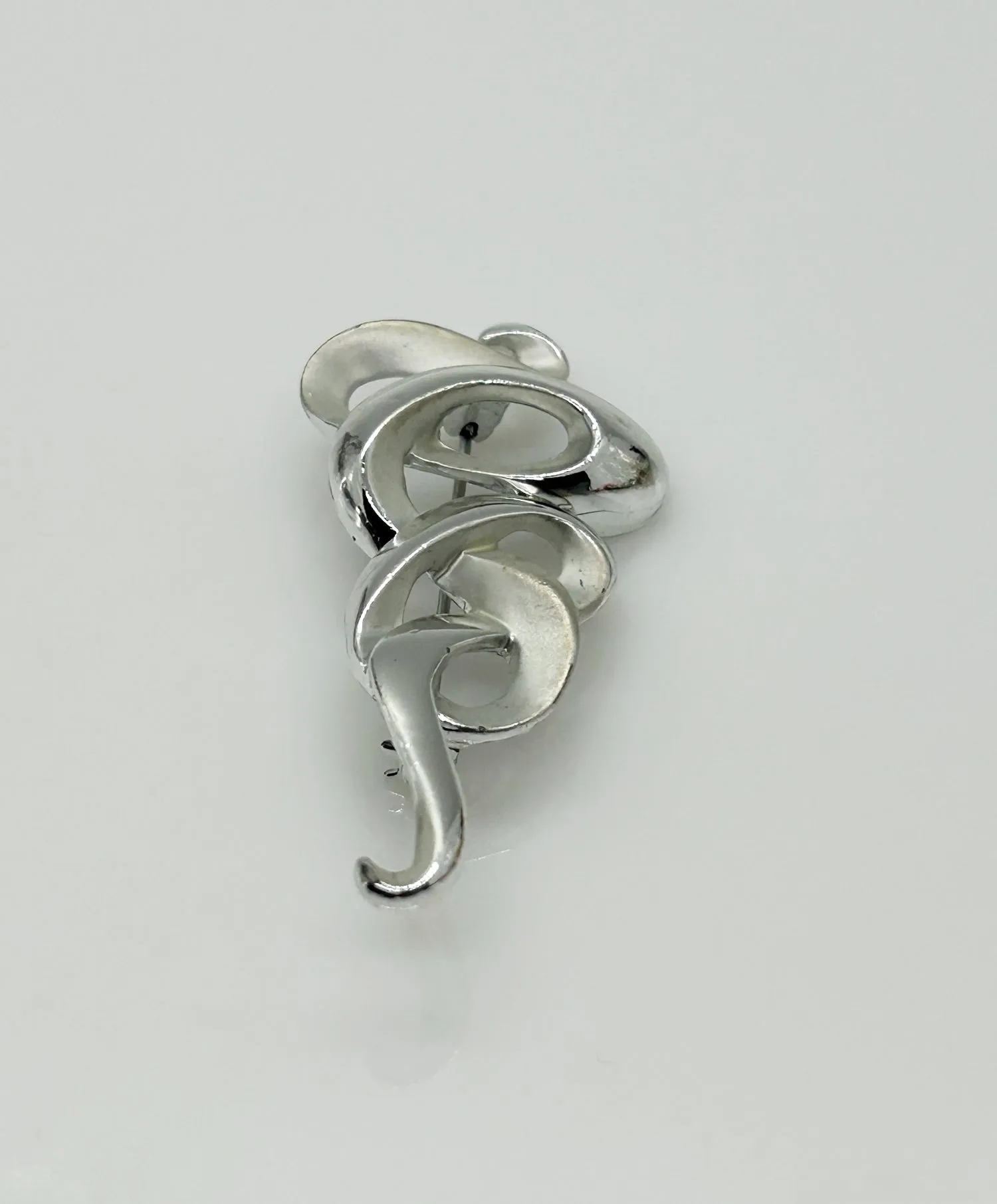 Vintage AJC Swirly Silver Brooch