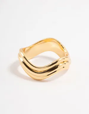 Waterproof Gold Plated Stainless Steel Cocktail Ring