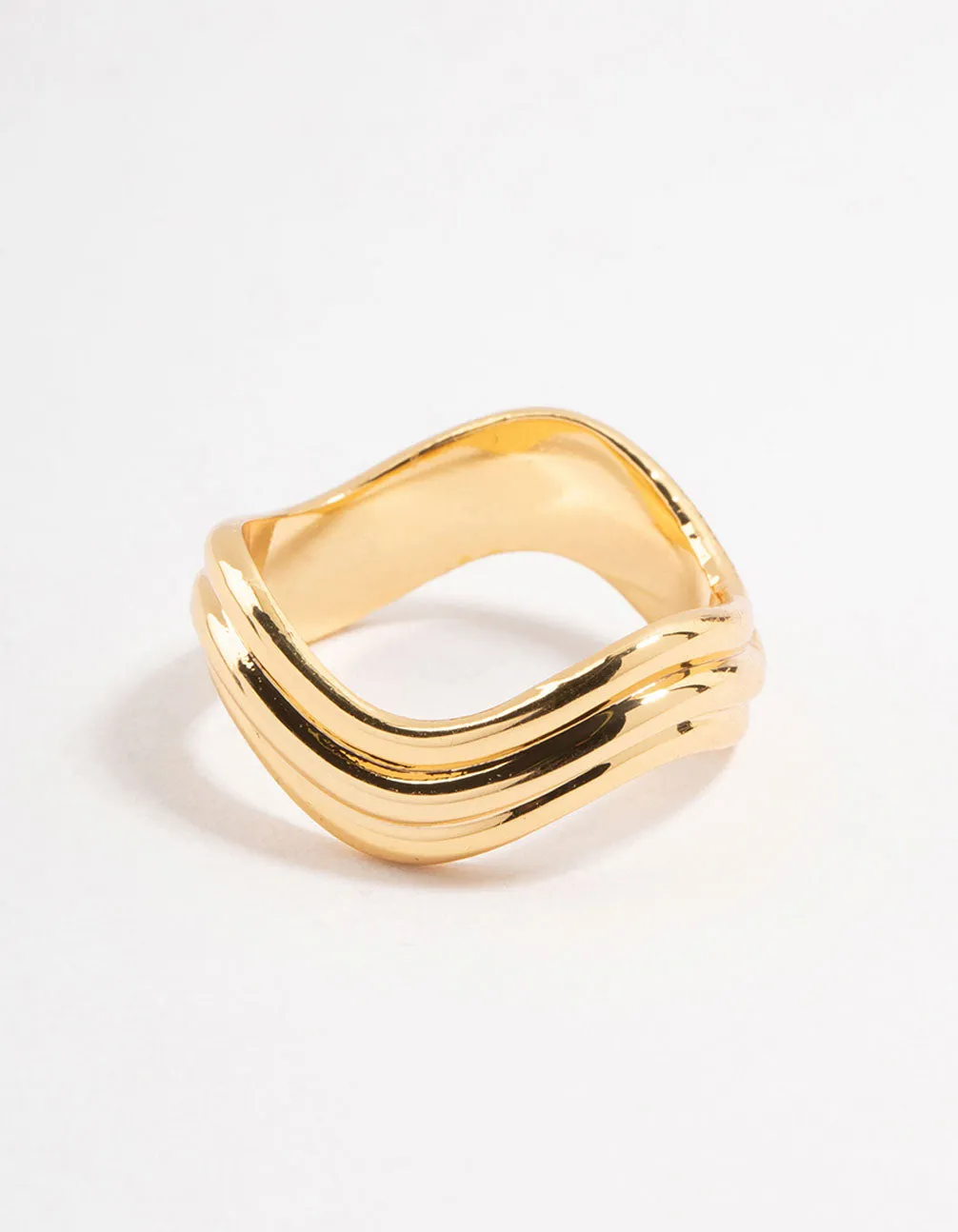 Waterproof Gold Plated Stainless Steel Cocktail Ring