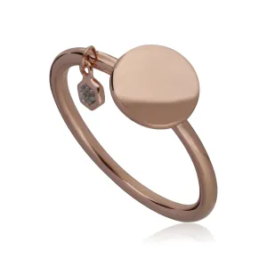 Weiß Topas Gravur Ring in Rose Vergoldetem Sterling Silber
