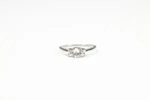 White Gold White Topaz and Diamond Ring