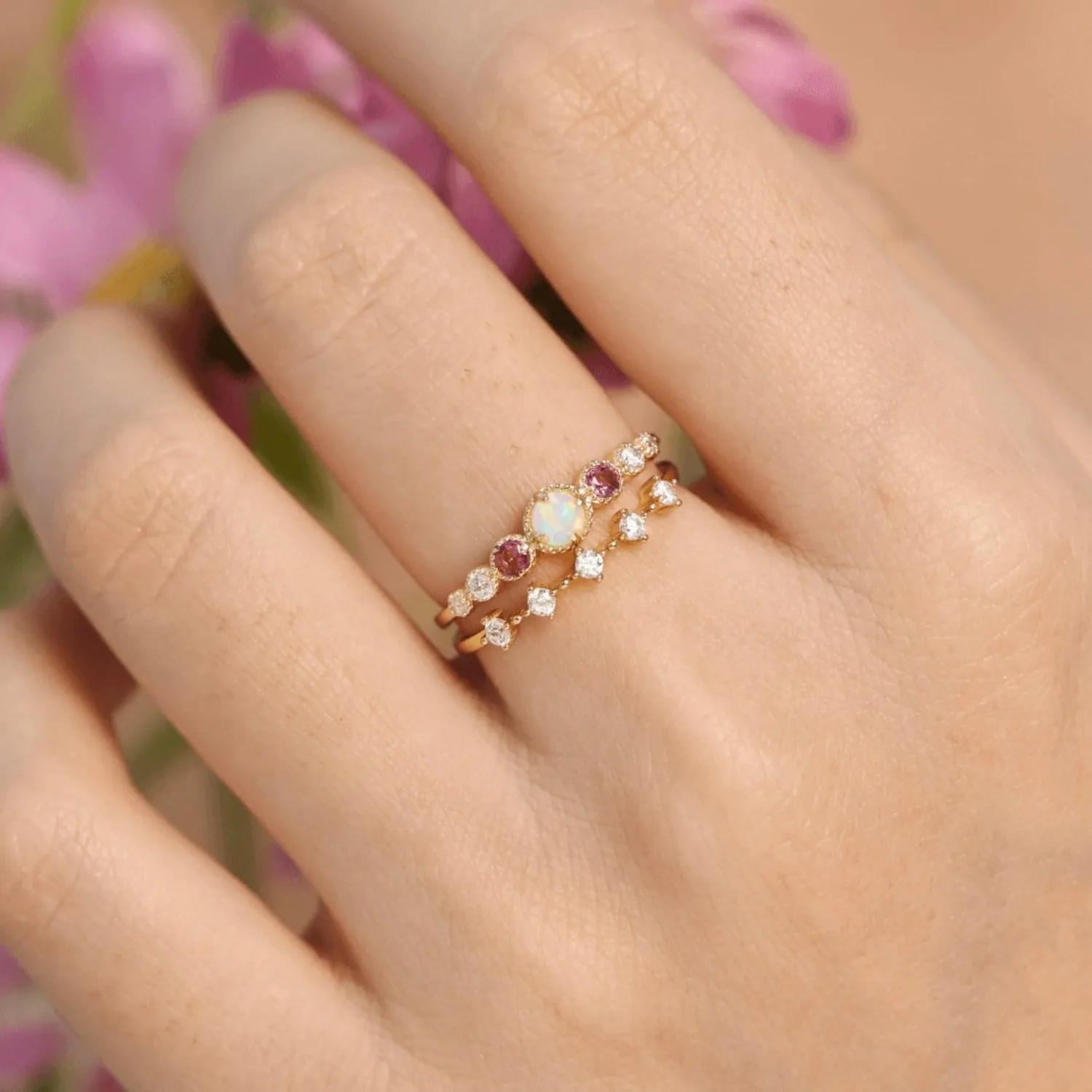 White Topaz Celestial Ring (Yellow Gold)