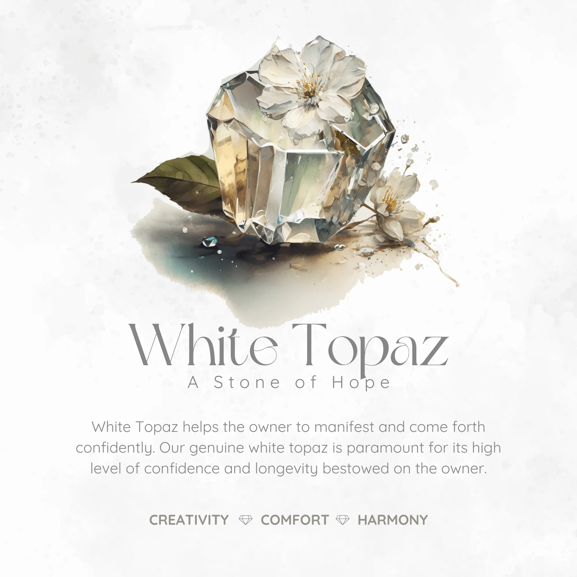 White Topaz Celestial Ring (Yellow Gold)