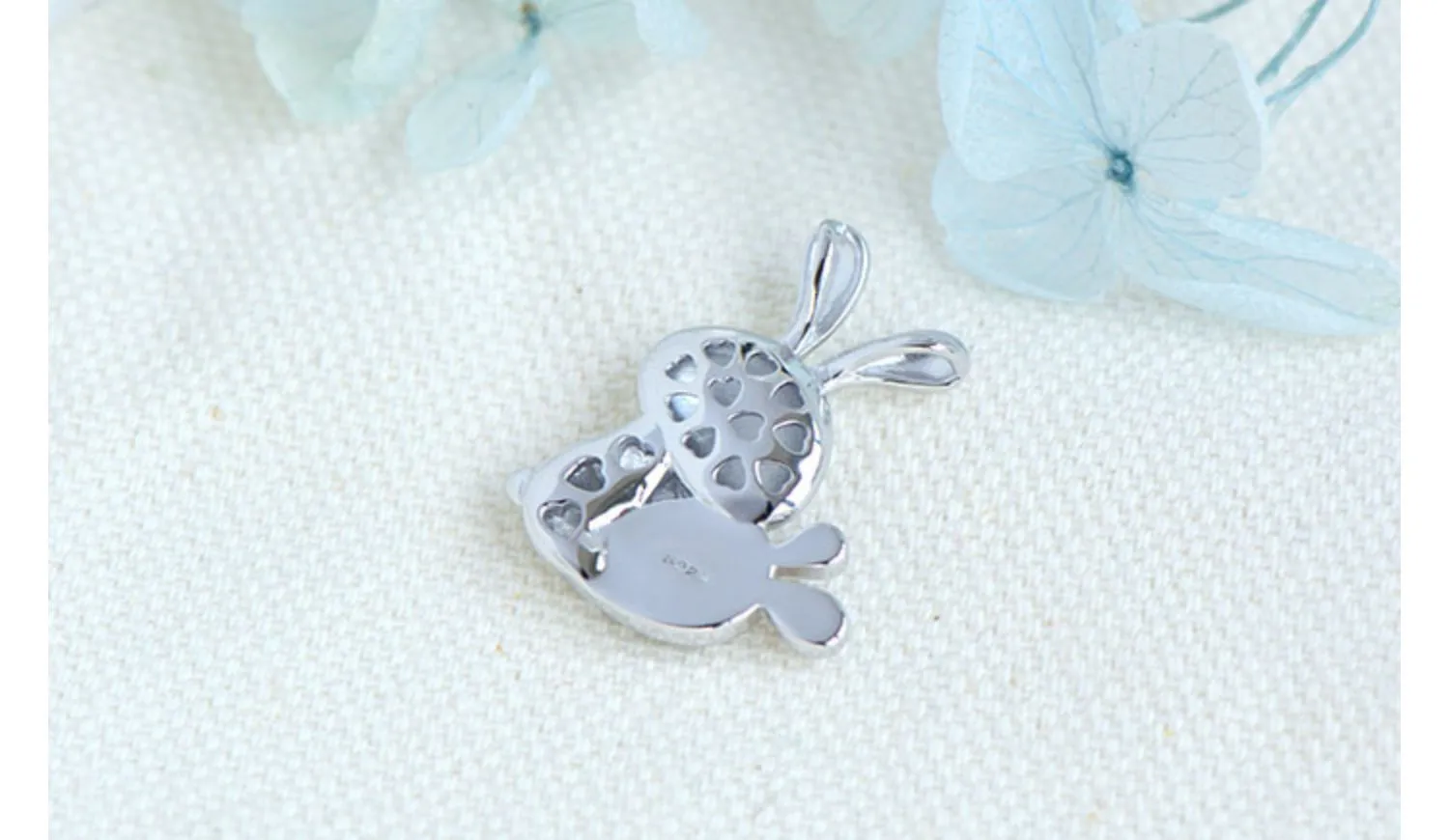Womens Sterling Silver Moonstone Bunny Pendant Necklace June Birthstone Pendant Necklace