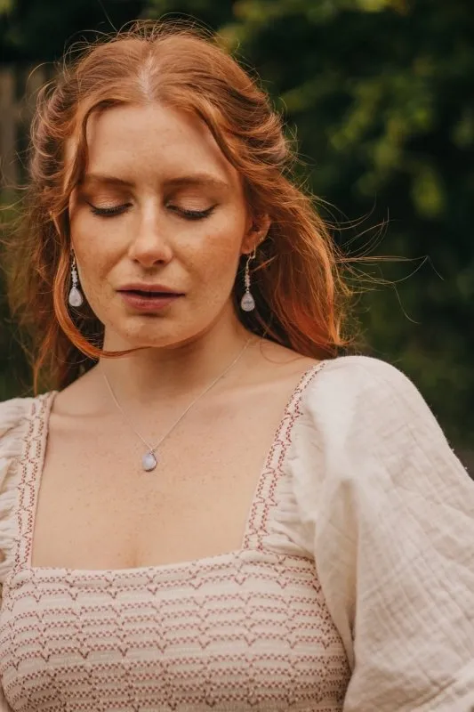 Xander Kostroma - 925 Sterling Silver Moonstone Teardrop Necklace - Ideal for Women - Enhances Intuition and Healing - Handcrafted Elegance for Daily Wear - 42cm   Extension - Perfect Gift for Creativity and Style