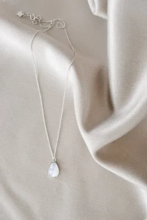 Xander Kostroma - 925 Sterling Silver Moonstone Teardrop Necklace - Ideal for Women - Enhances Intuition and Healing - Handcrafted Elegance for Daily Wear - 42cm   Extension - Perfect Gift for Creativity and Style